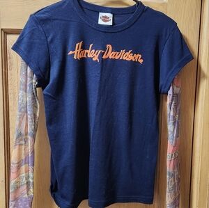 Harley-Davidson Women's Navy Blue T-Shirt